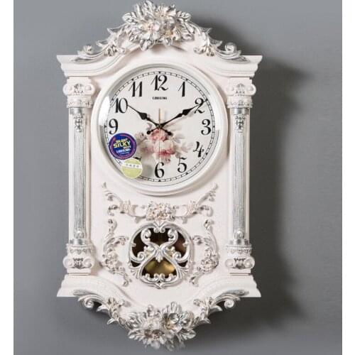 Retro European Classic Wall Clock Quartz Wooden Luxury Rustic Wall Clock Modern Design Large Silent Wandklok Home Decor AF50WC