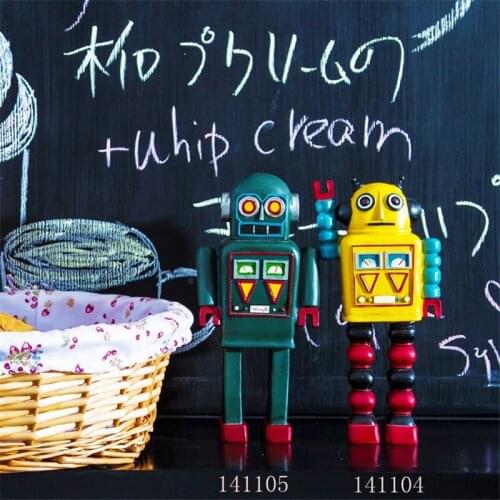 Retro Resin Robot Model Living Room TV Cabinet Wine Cabinet Ornaments Craft Home Decoration Accessories