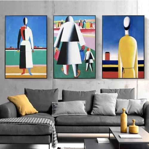 Modern Abstract Malevich Canvas Painting Famous Figure Art Posters and Prints Wall Art Pictures for Living Room Home Decoration