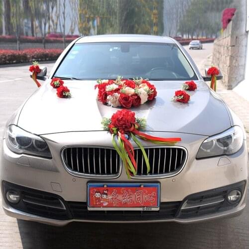 Wedding decoration married simulation rose Zhuhun car decorated the front flower arrangement suits marriage celebration supplies