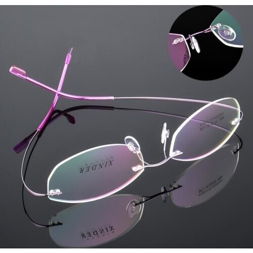 Titanium Alloy Ultralight Frameless Glasses Frame Super Stretch Metal Eyeglasses Frame Reading Glasses For Women Men Unisex