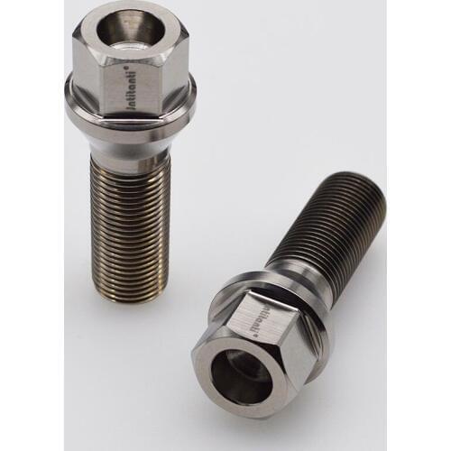 High performance silver color 60 degree cone seat Gr.5 titanium lug bolts M14*1.25*35mm
