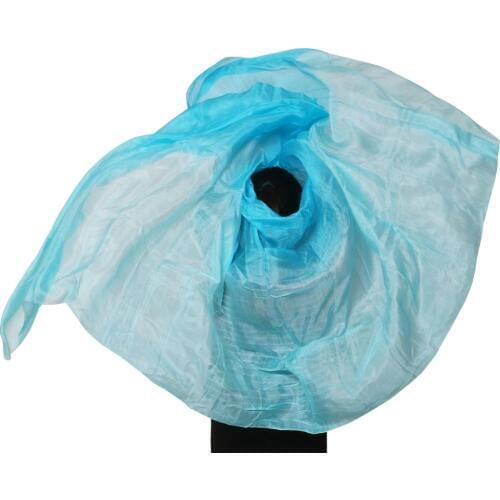 New design 100% real silk belly dance veil, cheap dance veils,tari perut kostum veil wholesale 250*114m Turquoise+wihte 2 color