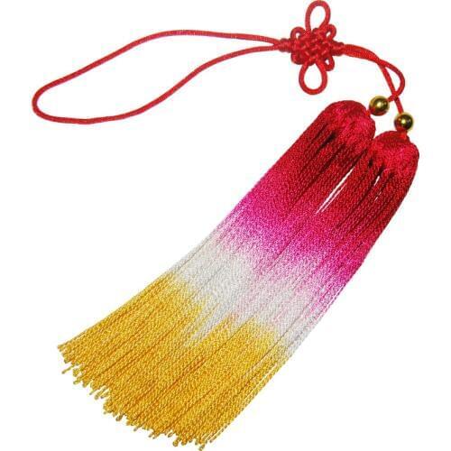 [yiwutang] high quality kung fu sword tassel, Chinese traditional short tai chi sword tassel, gradient color