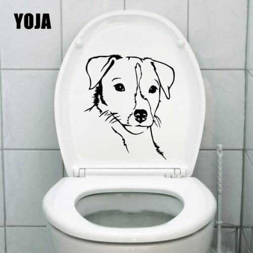 YOJA 20.3X23.7CM Wall Stickers Dog Pet Puppy Animal Cute Art Home Decor Toilet Decals T5-1463