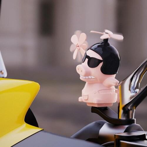 Funny Motorcycle Helmet Windmill Pig Decoration Toy Rear View Mirro Handlebar Mount Rear View Mirro For Motorcycle Bicycle