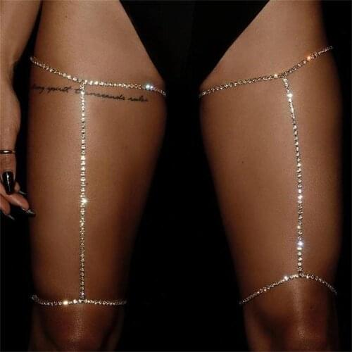 Fashion Rhinestone Personality Lady Leg Jewelry Sexy Nightclub Trend Crystal Leg Chain Temperament Body Chain Accessories