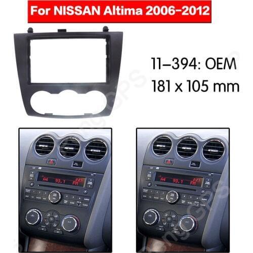 11-349 2 Din 173*98/178*100/178*102mm refitting Kit Car Stereo Cover Plate Fascia Frame for Nissan Altima 2006-2012 UV Black