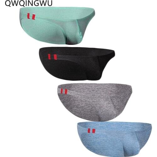 4PCS Low Waist Mens Cotton Briefs Sexy Underwear Briefs Penis Pouch Underwear Sexy Mens Bikini Underpants Cueca Masculina Briefs