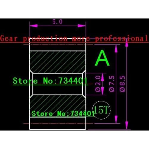 5pcs/Metal Pinion Gear 0.5m Hole=2.0mm/2.3mm/3.0mm/3.17mm/4mm 15T H=5.0mm/10mm/12mm/CNC Copper gear/Meat Grinder Parts