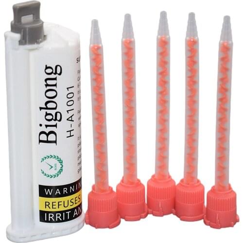 50ml Black AB Glue 10:1 Adhesives with 5pc 10:1 Static Mixing Nozzles for 50ml Manual Caulking Gun 10:1 AB Glue Gun Dispenser