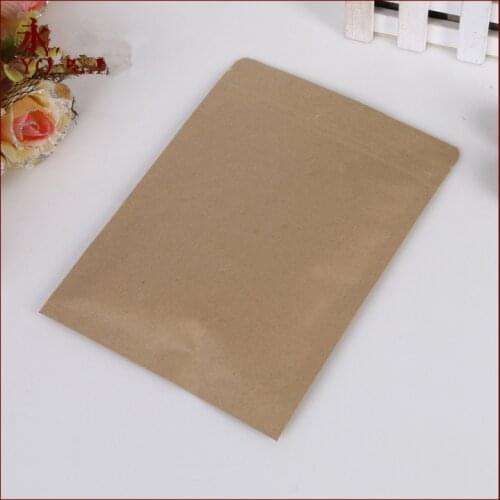 500pcs 15x21cm Flat Brown Kraft Paper Bag No Window Not Stand Up Zipper/zip Lock Jewelry Packaging Paper Bags For Gifts/tea Bags