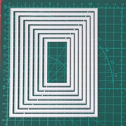 8 Pcs Rectangle Card Frame Metal Cutting Dies Scrapbooking Craft Dies Cut Christmas DIY Album Card Make Stencil Die Cut New 2020