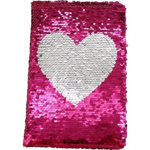 1 Pc Exquisite Heart-shaped Notebook Sequins Double-sided Lovely Creative Notebook A5 Student School Writing Notebook
