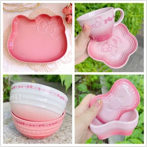 Bowl Kitty Cartoon ceramics Bowl Dish Tea Cup breakfast bowl Bowl Dessert bowl Children tableware Kitchen Household Dinnerware