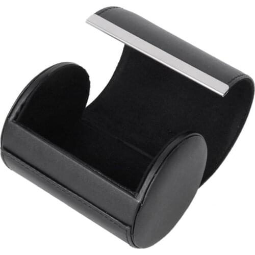 Black Necktie Neck Tie Storage Case Travel Gift Box Cylinder Shape