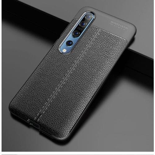 For Xiaomi MI 10 Case Cover Leather Case Luxury Silicone Bumpe Soft TPU Silicone Bumper Phone Case on For Xiaomi MI 10 Pro Back