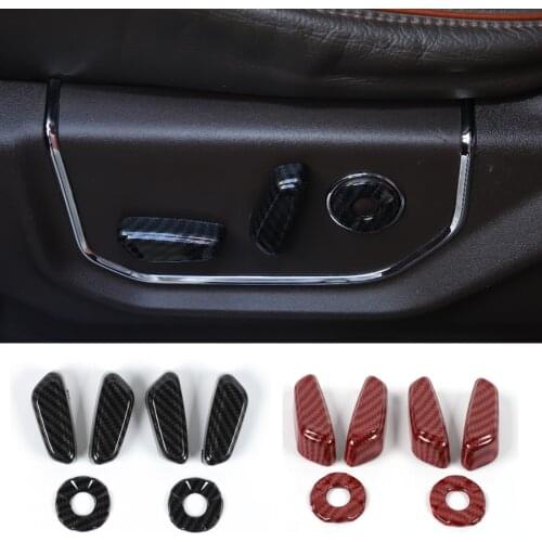 NHAUTP 6Pcs/Set ABS Car Decorative Electric Seat Adjustment Trim Cover For Ford F150 2015