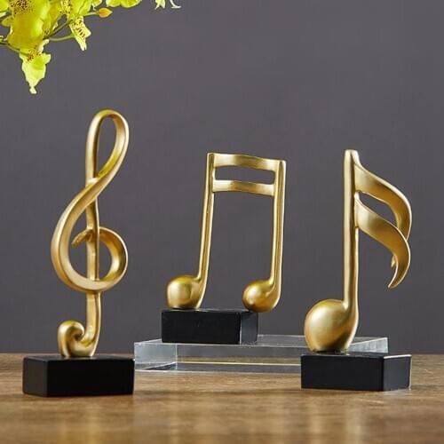 Resin Sculpture Accent Piece, Modern Musical Decorative Object for Home, Office, Table and Desktop