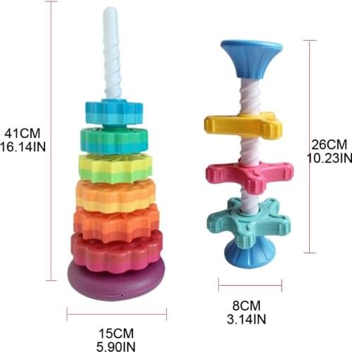 Mini Environmentally Friendly Rotating Tower Enhance Brain Development Toys Educational Toys for Girls Or Baby
