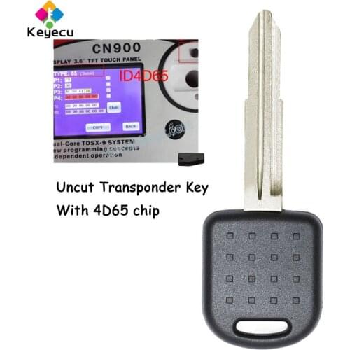KEYECU Replacement Transponder Ignition Car Key With 4D65 Chip & Right Uncut Blade - FOB for Suzuki Alto Ignis Jimny 2000-2009