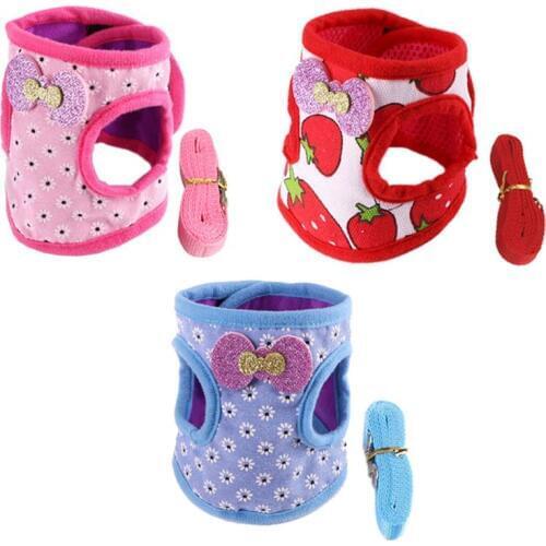 Rabbit Hamster Vest Harness With Leash Bunny Chest Strap Ferret Working Rope