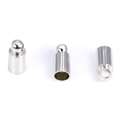 Round Crimp End Beads Jewelry Findings For Pendant Bracelet Necklace Imitation Rhodium Iron Accessories 100pcs/lot