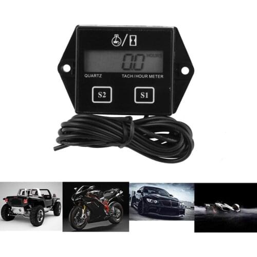 Tiny Tach Digital Hour Meter Tachometer For Marine Spark Mower Engine Motor