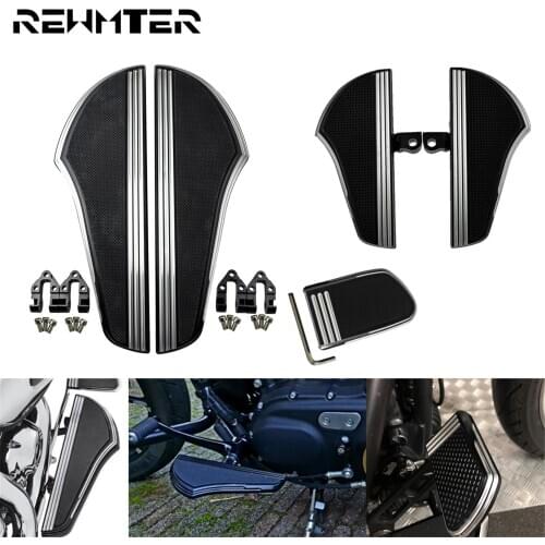 Motorcycle F+R Driver Floorboards Passenger Footpegs Footrest Brake Pedal Cover Black Chrome For Harley Softail Touring Glide