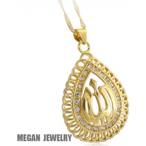 ALLAH MUSLIM water drop crystal fashion pendant & necklace for women & men, charm Islam Gift & Jewelry