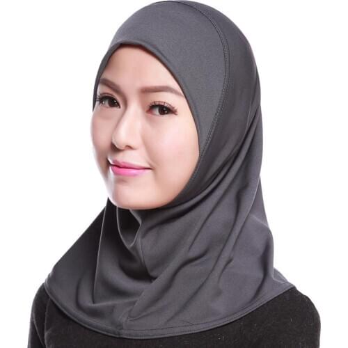 Muslim Woman Hijab Islamic Solid Mini Style Scarf Amira Cap Soft Crystal Hemp Plain Colors Ready to Wear Wholesale