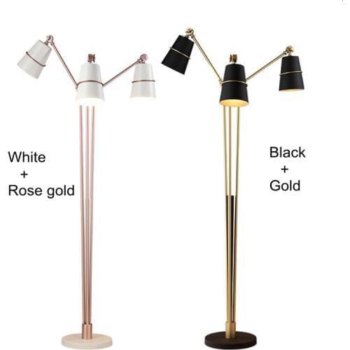 Nordic 3heads Floor Lights Adjustable With Black White Colors lampada da terra