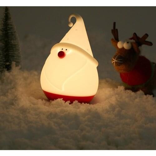 USB Night Light Silicone Santa Claus Ambient Light Garden Party Night Lamp Kids Bedroom Desktop Decor Ornaments Christmas Gifts