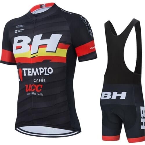 New 2021 Team BH Short Sleeve Cycling Jersey Set 19D Pad Pants Suit Mens Summer MTB Pro BICYCLING Shirts Maillot Culotte Wear