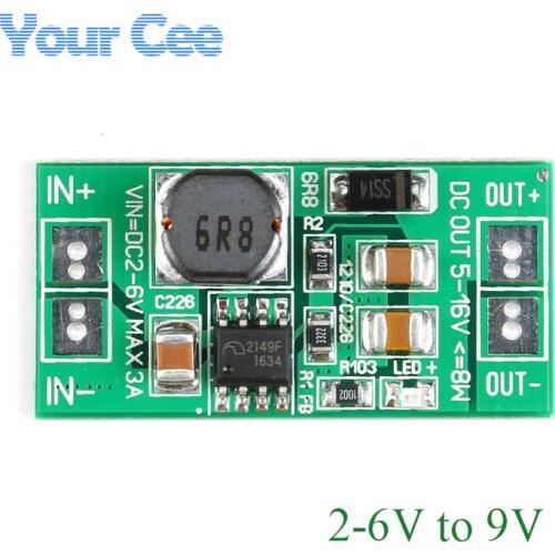 2pcs Boosting converter Power Supply Module Step Up Converter DC-DC Voltage Regulator Adjustable PCB Board 3.3V 3.7V 5V to 9V
