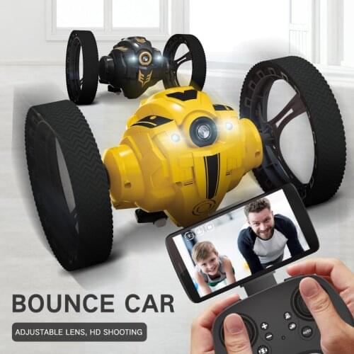 C6 2.4G Jumping RC Car With WIFI Camera Flexible Wheels Rotation LED Night Light RC Robot High Stunt Car Bounce Car Toy For Kids