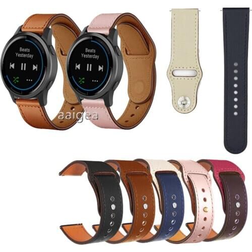 20mm 22mm Genuine Leather Band Strap for Garmin Active vivoactive 4 Replacement band strap