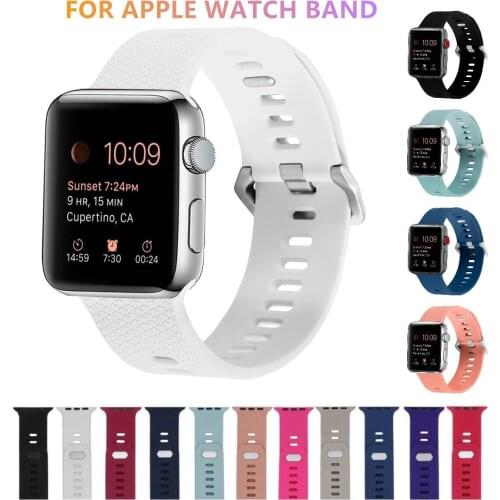 Soft Silicone Sport Breathable Strap for iWatch Series 5 4 3 2 1 38MM 42MM rubber Band strap for Apple Watch bands 4 5 40mm 44mm