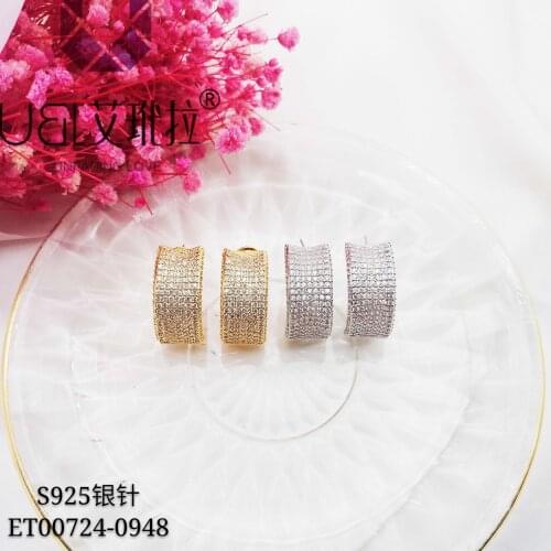 High sense of light luxury ins earrings full of zircon earrings European style earrings 2021 new trendy earrings summer