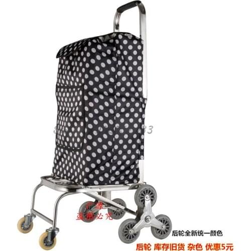 Stainless Steel Shopping Cart Portable Luggage Cart Folding Trolley Trolley Trolley Cart Trailer Trolley Grocery Shopping Cart S