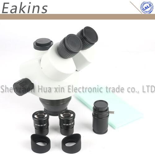 7-45X Simul Focal Continuous Zoom Trinocular Stereo Microscope Head Industrial Magnification For Phone CPB Repair Inspection