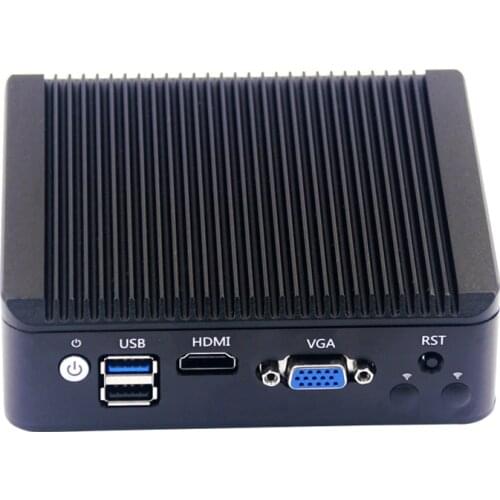 Embedded Computer with Quad Core J1900 Fanless Mini PC case Win7 4LAN Micro firewall Server 4GB RAM For Network