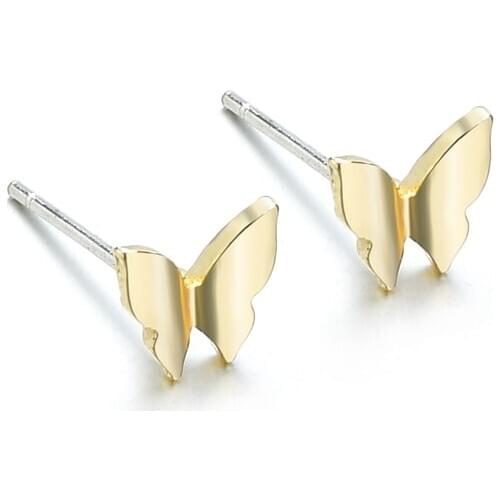 UAM 2021 Cute Gold Color Small Butterfly Shape Earrings Ladies Korean Classic Fashion Brand Animal Earrings Jewelry Accessories