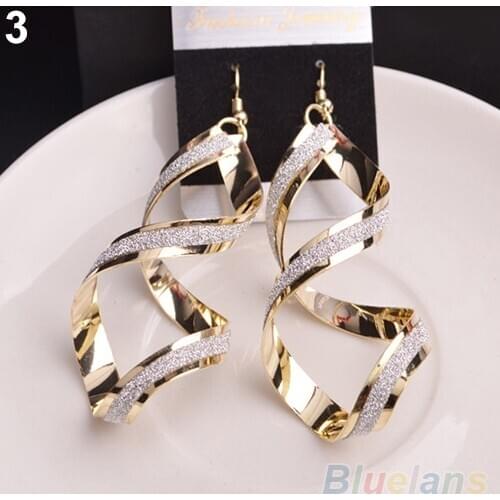 Bluelans Womens Vintage Alloy Dull Polish Spiral Drop Hook Dangle Eardrop Earrings Jewelry