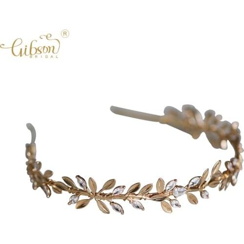 Vintage Leaf Zircon Stone Bridal Headpiece Hairband Wedding Headband Women Hair Bands Accessory