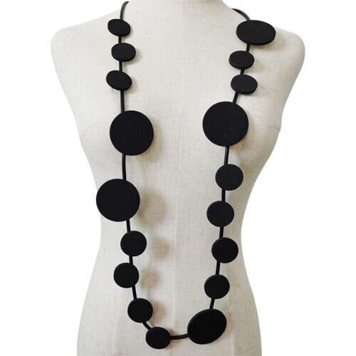 YD&YDBZ Irregular Big Round Leather Statement Necklaces For Women Punk Style Rubber Material Long Necklace Handmade Jewelry