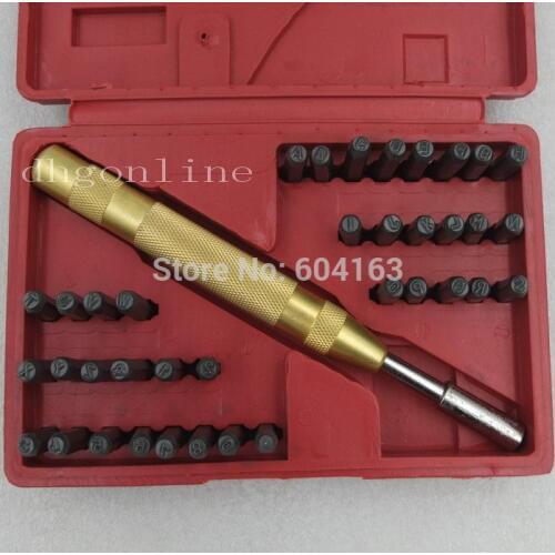 38 Steel Stamp 3mm Automatic Hand Letter 1/8" Punch Alphabet Number Die Kit Set