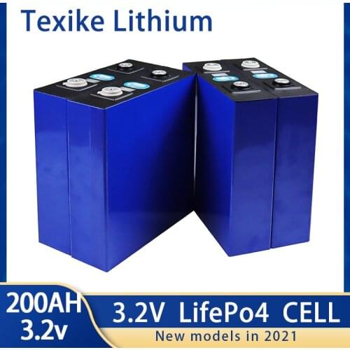 New 4PCS 3.2V 200Ah Lifepo4 Battery Pack 12V200AH 24V200AH Cell Lithium Iron Phosphate Solar EU US tax free