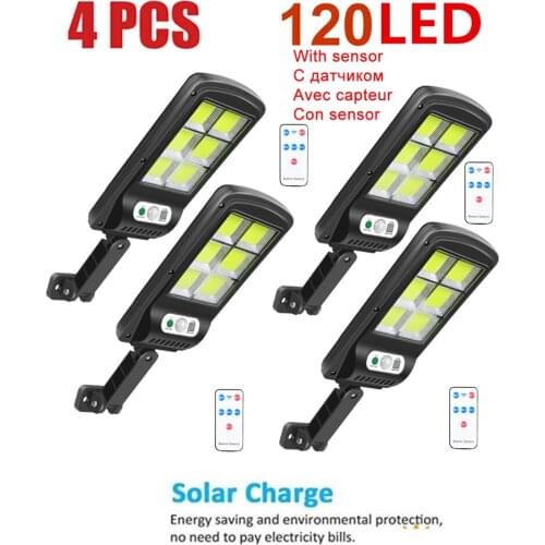 4pcs tabular oblong Waterproof Solar Light 100 LED Outdoor Solar Lamp PIR Motion Sensor Wall Light Solar Powered Sunlight for Ga