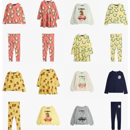 Pre-sale Ins Style 2021 New Autumn New MR Girl Boy Bottoming Leggings Suit Boy Sweater Trousers Girl Dress Boy T-shirt Pants